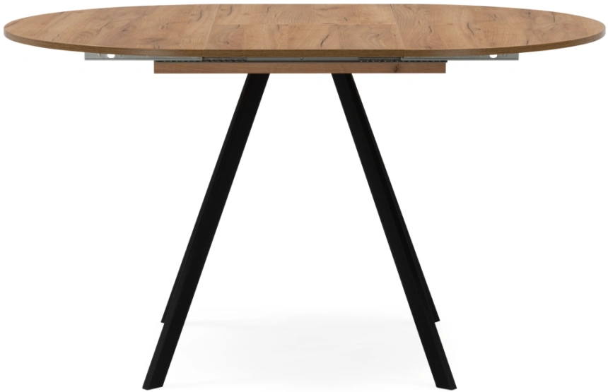 Кухонный раздвижной стол Курт, дуб крафт золотой / черный матовый