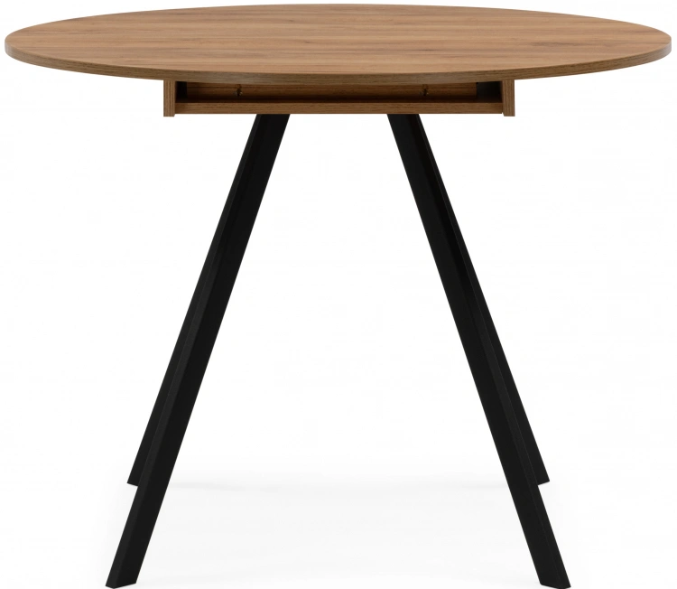 Кухонный раздвижной стол Курт, дуб крафт золотой / черный матовый