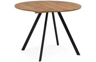 Кухонный раздвижной стол Курт, дуб крафт золотой / черный матовый