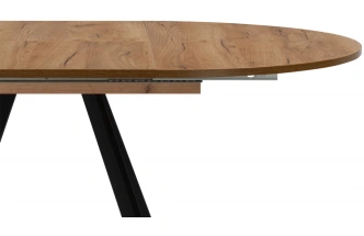 Кухонный раздвижной стол Курт, дуб крафт золотой / черный матовый