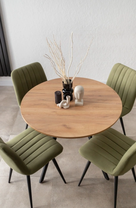 Кухонный раздвижной стол Курт, дуб крафт золотой / черный матовый