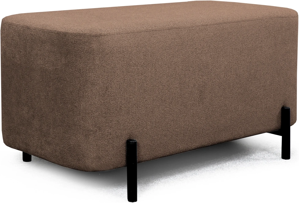 Банкетка Портленд, мягкая, на ножках, ткань торонто коричневый