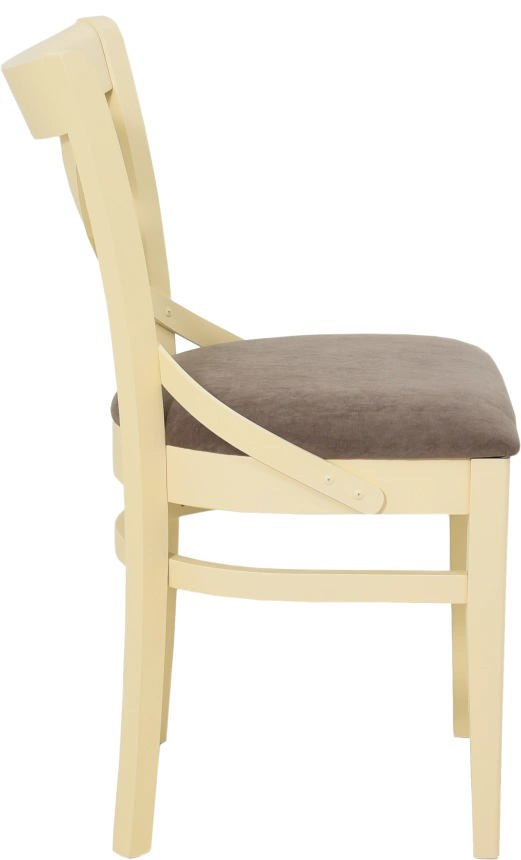 Стул Соло Венский, деревянный, браво браун велюр, каркас слоновая кость