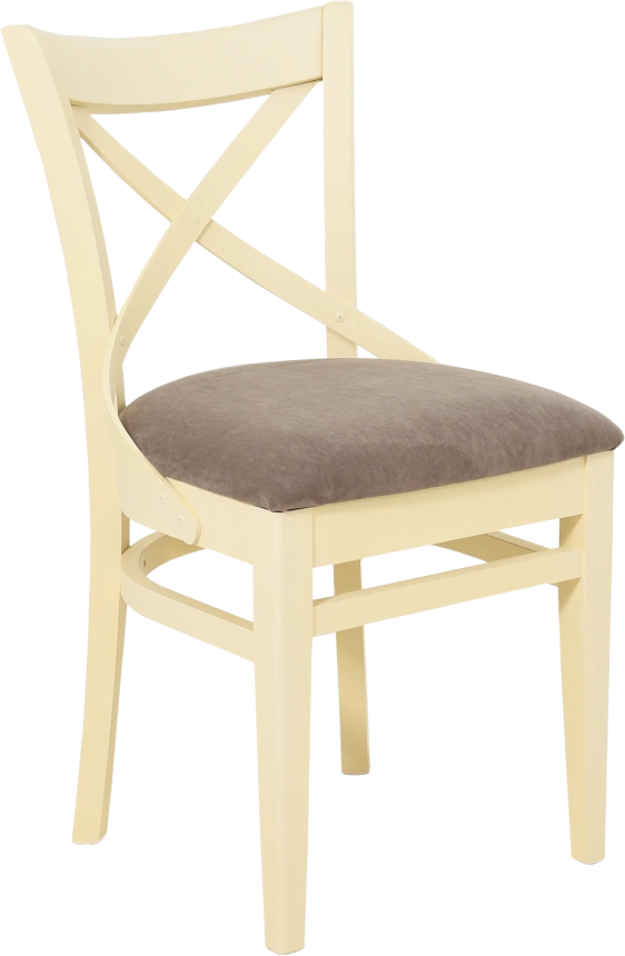 Стул Соло Венский, деревянный, браво браун велюр, каркас слоновая кость