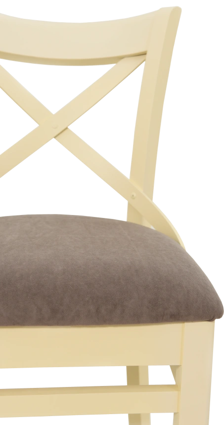 Стул Соло Венский, деревянный, браво браун велюр, каркас слоновая кость