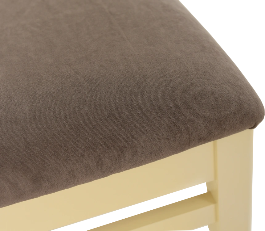 Стул Соло Венский, деревянный, браво браун велюр, каркас слоновая кость