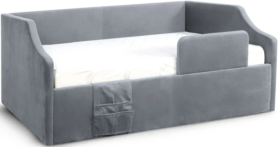 Кровать односпальная Дрим СТАНДАРТ, велюр Мора серый