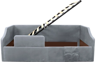 Кровать односпальная Дрим СТАНДАРТ, велюр Мора серый