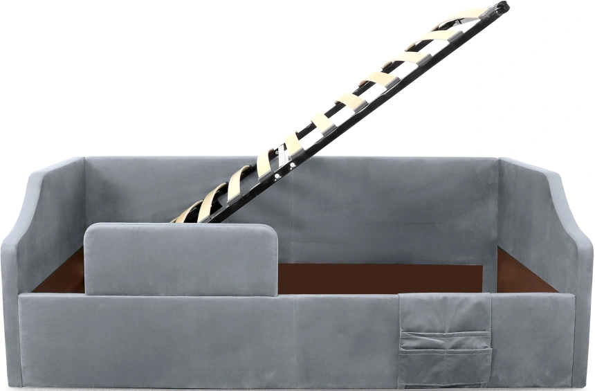 Кровать односпальная Дрим СТАНДАРТ, велюр Мора серый