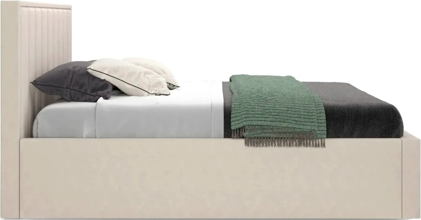 Кровать Женева 180, двуспальная, мягкая, мора бежевый