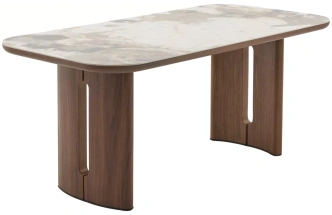 Кухонный стол Bark 180, цвет CA035, керамика, орех