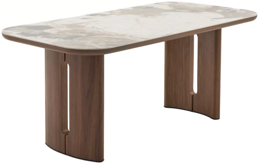 Кухонный стол Bark 180, цвет CA035, керамика, орех