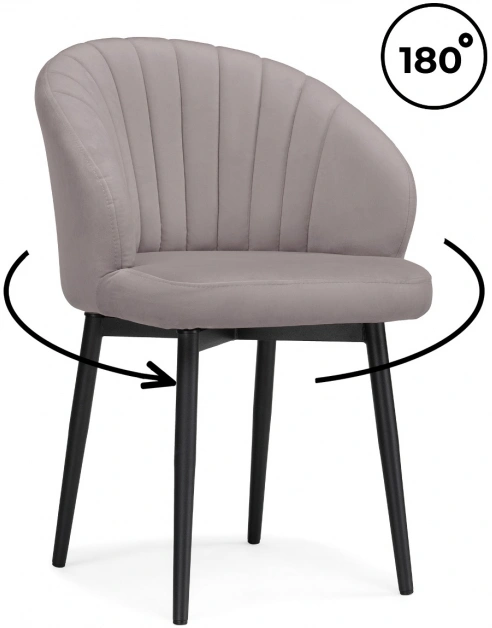 Стул Бэнбу, мягкий, поворотный, MR-28 / черный