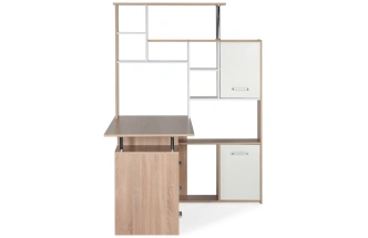 Стол компьютерный правый КС-15, дуб сонома / белый