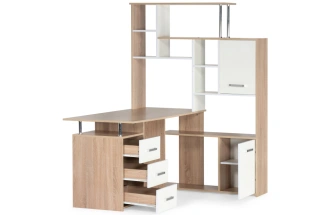 Стол компьютерный правый КС-15, дуб сонома / белый