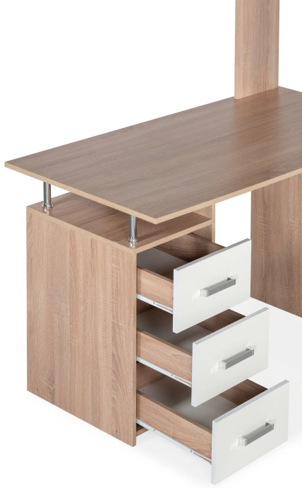 Стол компьютерный правый КС-15, дуб сонома / белый