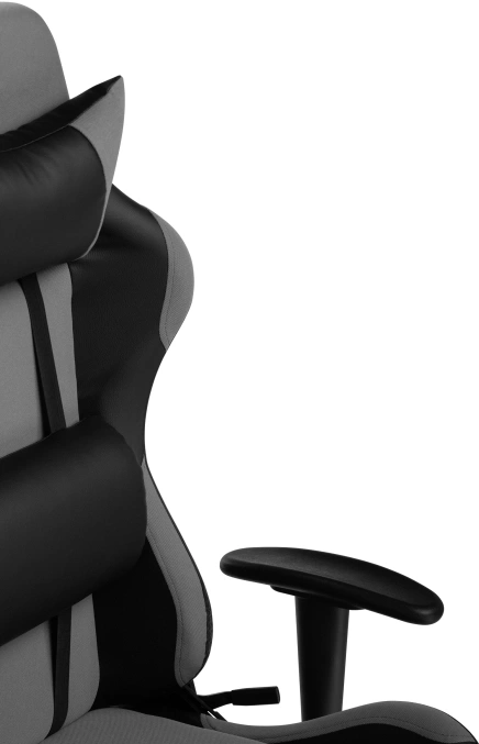 Игровое кресло Tesor, с подставкой для ног, черный / серый