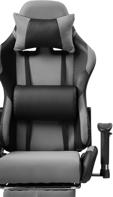 Игровое кресло Tesor, с подставкой для ног, черный / серый