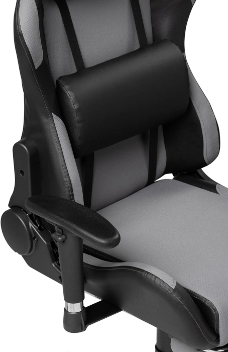 Игровое кресло Tesor, с подставкой для ног, черный / серый