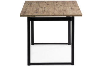 Кухонный обеденный раздвижной стол Макта, 140(170)х85х73, дуб велингтон / черный матовый