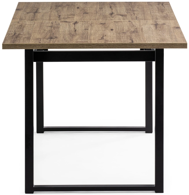 Кухонный обеденный раздвижной стол Макта, 140(170)х85х73, дуб велингтон / черный матовый