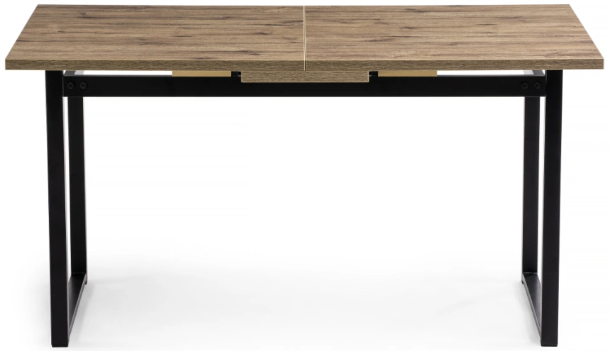 Кухонный обеденный раздвижной стол Макта, 140(170)х85х73, дуб велингтон / черный матовый