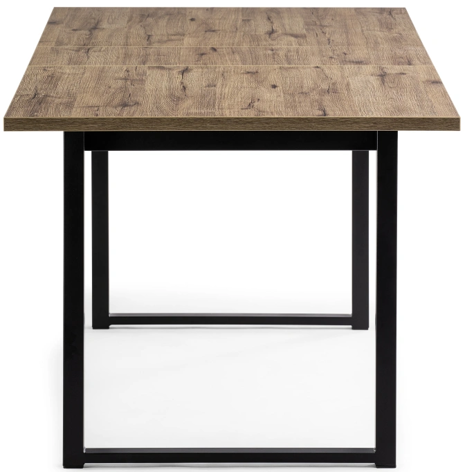 Кухонный обеденный раздвижной стол Макта, 140(170)х85х73, дуб велингтон / черный матовый