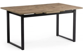 Кухонный обеденный раздвижной стол Макта, 140(170)х85х73, дуб велингтон / черный матовый