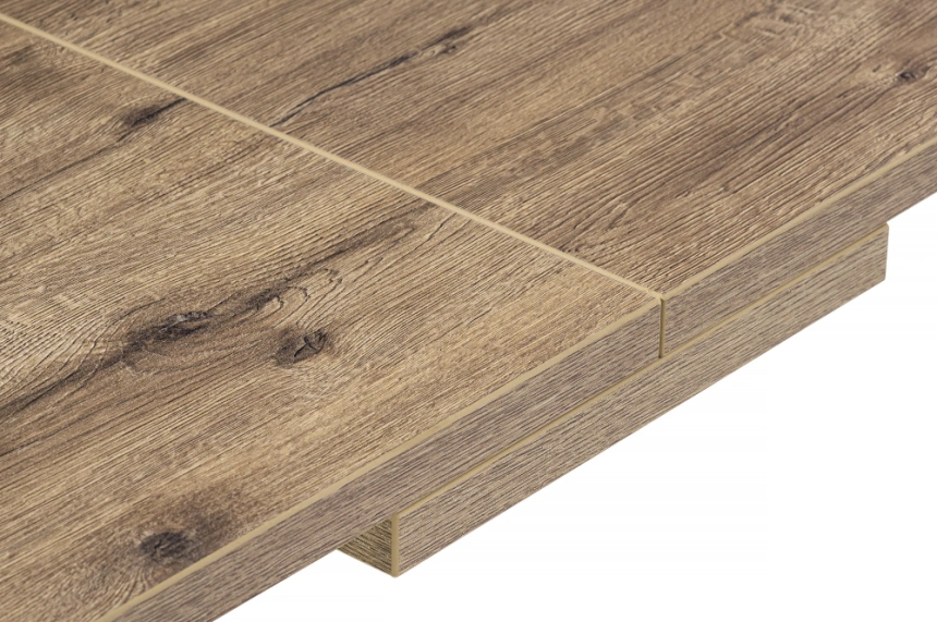 Кухонный обеденный раздвижной стол Макта, 140(170)х85х73, дуб велингтон / черный матовый