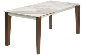 Обеденный раздвижной стол Esmir 180, gloss luxury pandora solid ceramic, орех