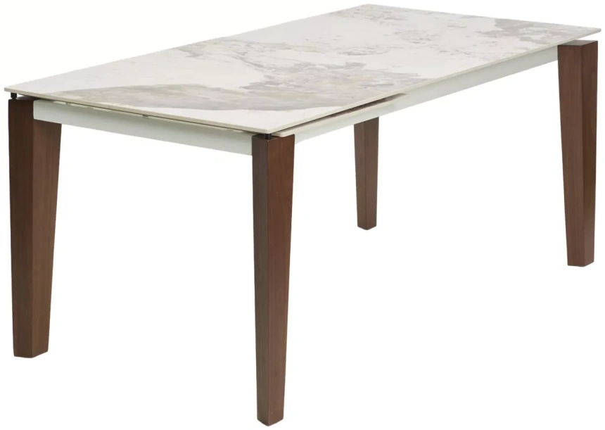 Обеденный раздвижной стол Esmir 180, gloss luxury pandora solid ceramic, орех