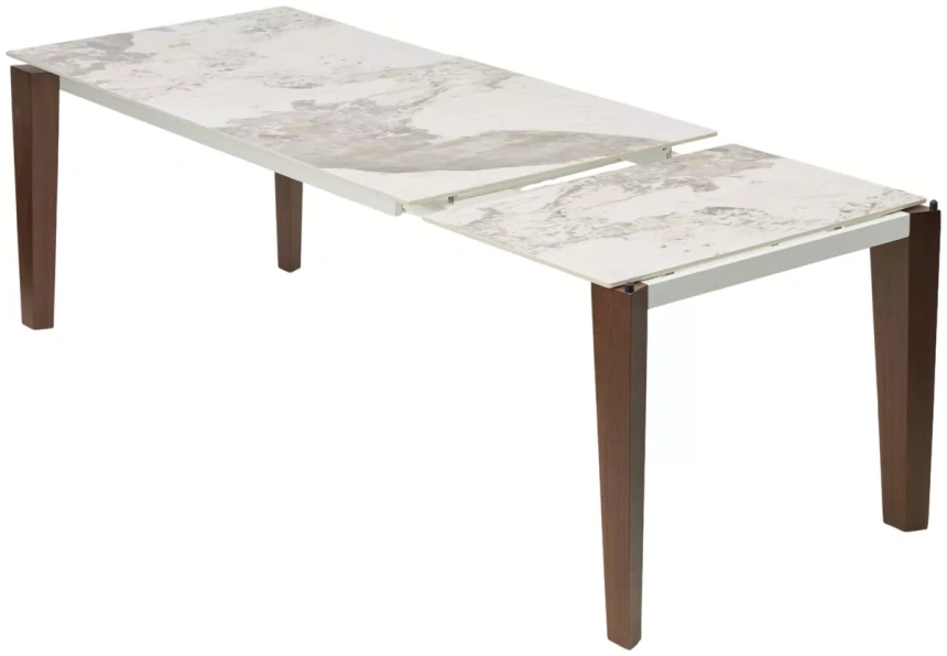 Обеденный раздвижной стол Esmir 180, gloss luxury pandora solid ceramic, орех