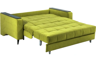 Диван прямой Нельсон 155, ткань Newtone yellow, декор Венге