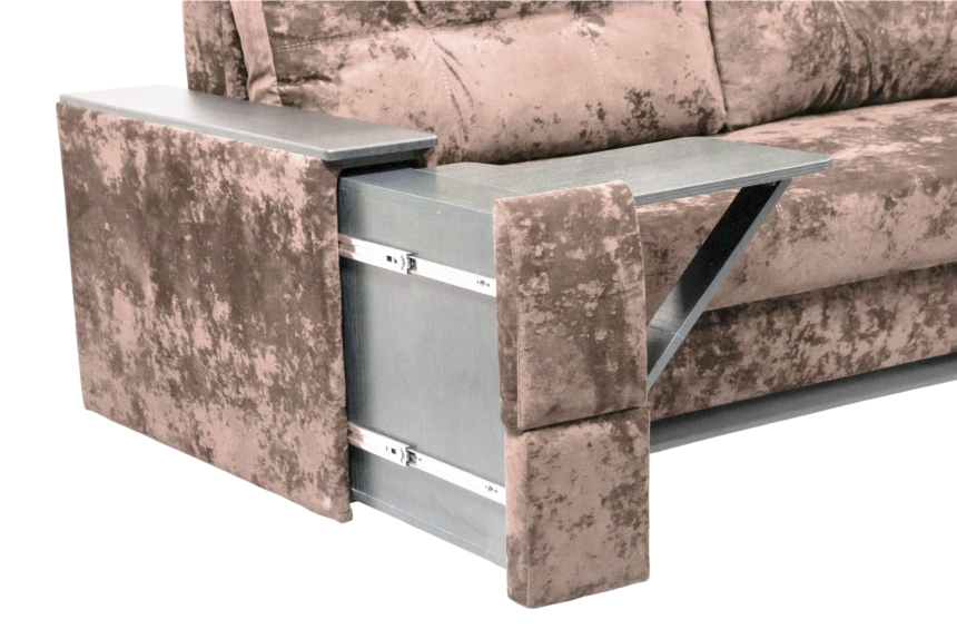 Диван прямой Атлант 2, ткань Kioto rose, декор венге