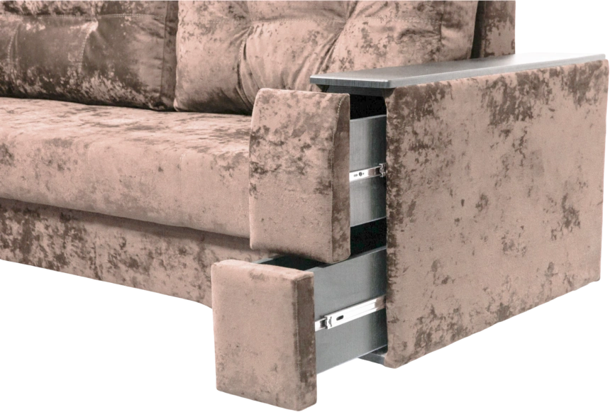 Диван прямой Атлант 2, ткань Kioto rose, декор венге