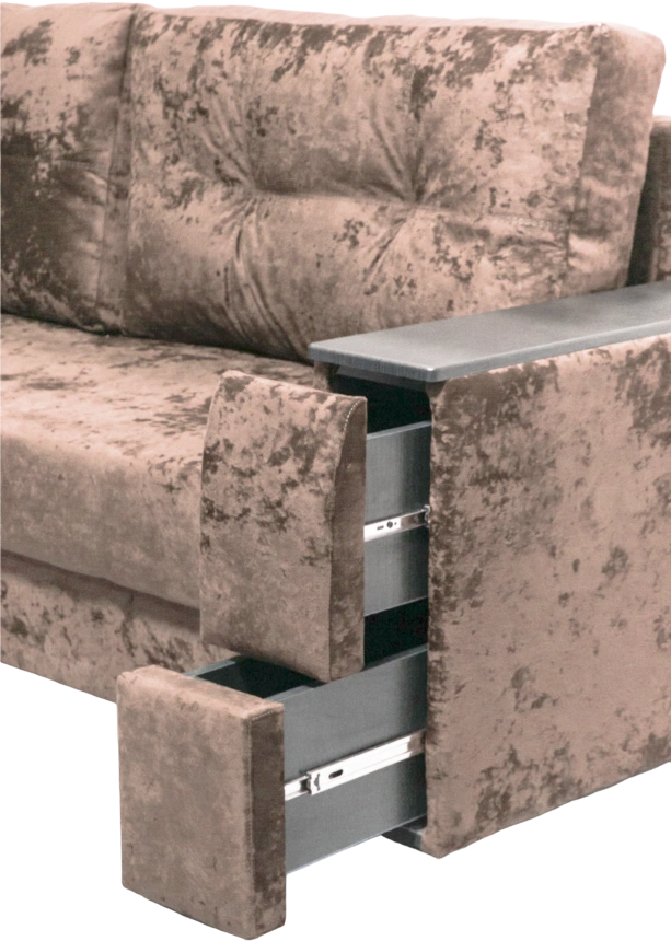 Диван прямой Атлант 2, ткань Kioto rose, декор венге