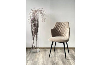 Стул Herman, поворотный, латте #25, велюр, черный каркас