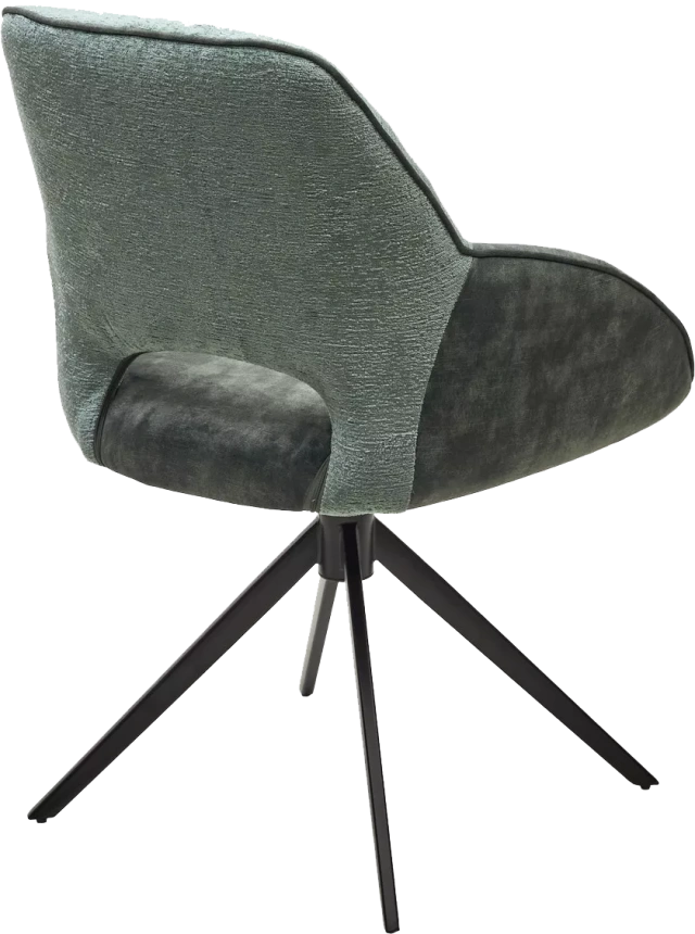 Стул Berries, мягкий, поворотный, зеленый Loris-39, темно-зеленый 7525-156, велюр, черный каркас
