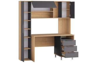 Письменный стол Комфорт 12.95, 162x60,3x180, дуб сонома /  темно-серый