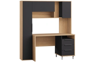 Письменный стол Комфорт 12.95, 162x60,3x180, дуб сонома /  темно-серый