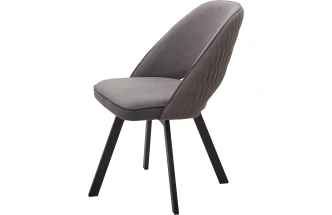 Стул Duna, поворотный, мягкий, B28 Темно-серый, велюр, черный каркас