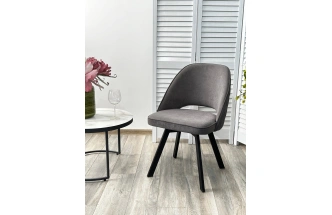 Стул Duna, поворотный, мягкий, B28 Темно-серый, велюр, черный каркас