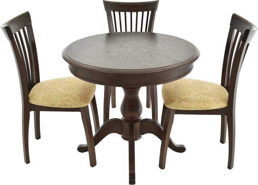 Кухонный стол Фабрицио 1, D 82, орех темный, каркас орех темный