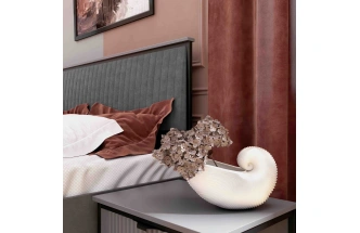 Кровать Нора 160, двуспальная, металл бруклин / графит