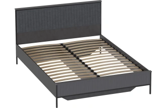 Кровать Нора 160, двуспальная, металл бруклин / графит