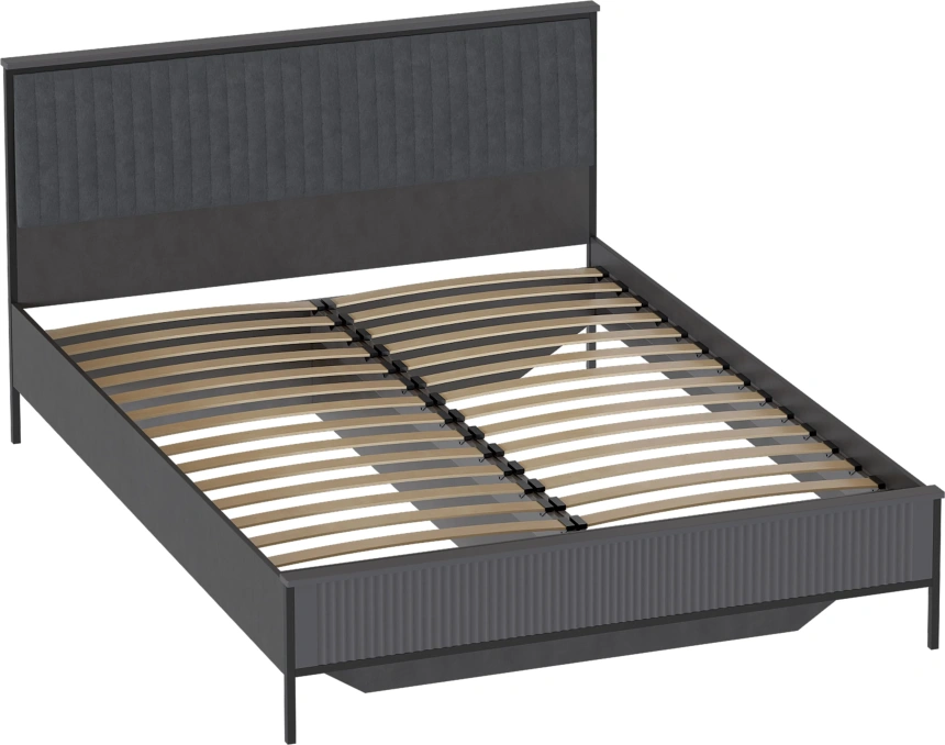 Кровать Нора 160, двуспальная, металл бруклин / графит