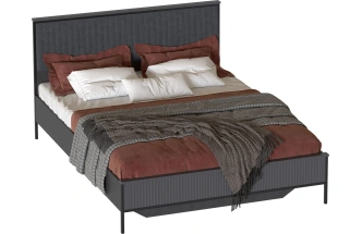 Кровать Нора 160, двуспальная, металл бруклин / графит