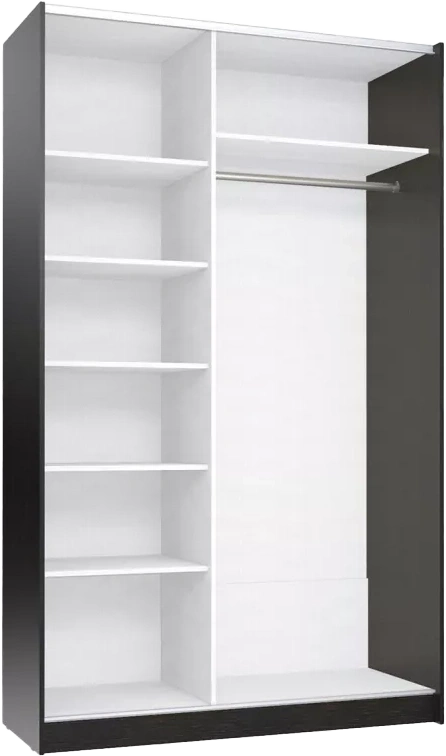 Шкаф-купе двухдверный Марвин-3, 163x220, Дуб феррара / Дуб феррара глянец / Белый глянец