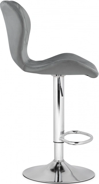 Барный стул Porch, с подножкой, серый / хром