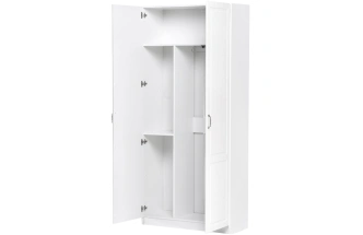 Шкаф двухдверный  Ливерпуль, распашной для одежды, белый / ясень ваниль